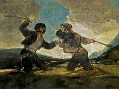 Fight with Cudgels by Francisco Goya