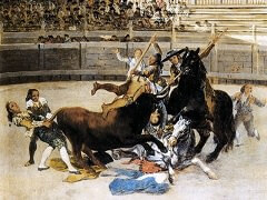 Picador Caught by the Bull by Francisco Goya